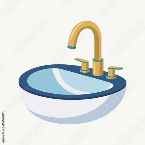 A stylish, contemporary sink with a sleek faucet portrays elegance and functionality, ideal for modern bathroom aesthetics with a focus on design and convenience.