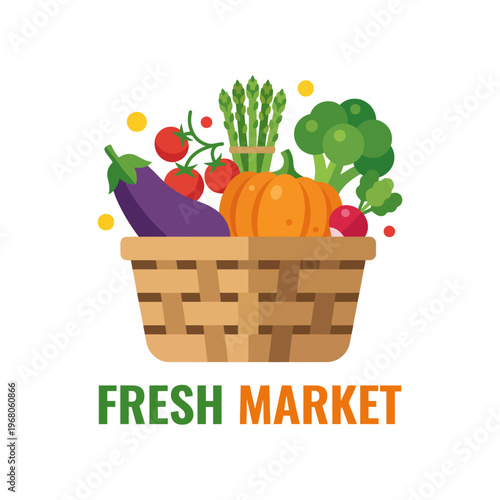 This vibrant image showcases a basket filled with fresh vegetables, symbolizing health, nutrition, and the joy of eating natural farm produce straight from the garden.
