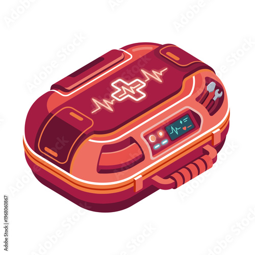 Foto A modern medical kit design showcases advanced health technologies, emphasizing emergency readiness and compactness, suitable for healthcare professionals and personal use