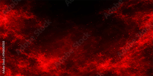 Abstract a fiery, swirling red nebulae fills the frame, evoking a sense of raw energy, cosmic drama and passionate intensity.