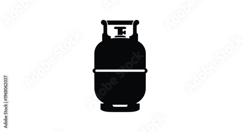 A simple black silhouette of a propane tank commonly used for gas appliances high quality professional