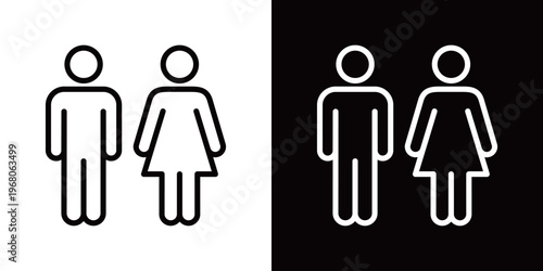 男女・男子トイレ・女子トイレ・案内サインピクトグラムアイコン (ベクター)