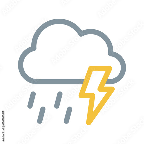 雲と雷のアイコン 天気 雨 嵐