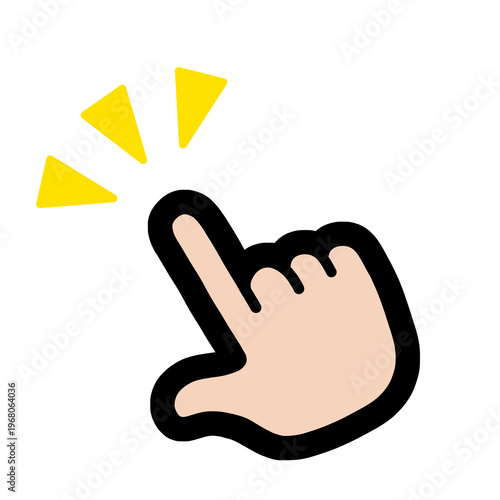 指さし　アイコン　記号　サイン タッチ　ワンポイント　手　イラスト	
