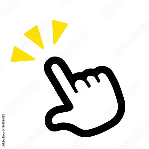 指さし　アイコン　記号　サイン タッチ　ワンポイント　手　イラスト	