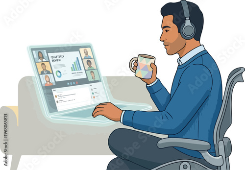 Young man enjoying breakfast cereal with orange juice