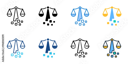 Digital rights icons set multiple style collection. Editable stroke 
