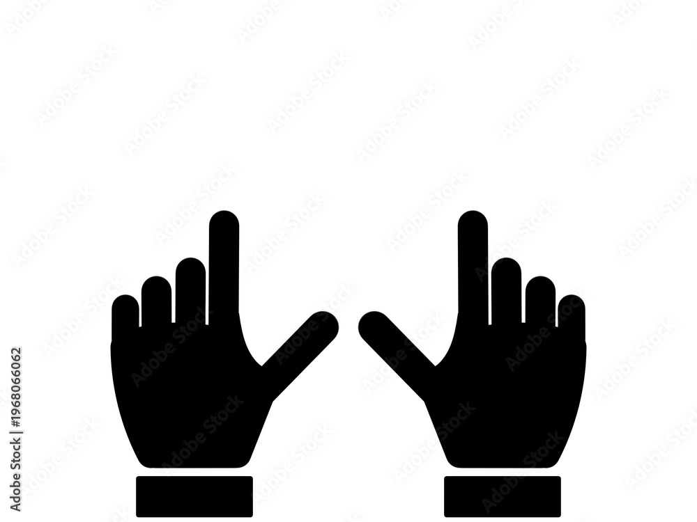 Fototapeta premium hand gestures silhoutte icon with transparent background cutout
