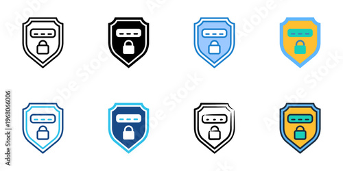 Scam protection icons set multiple style collection. Editable stroke 
