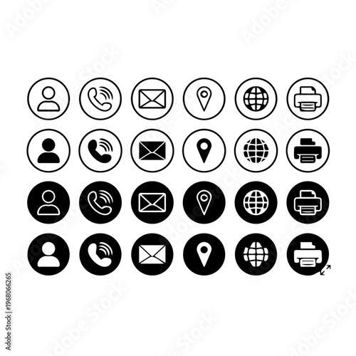 black and white icons