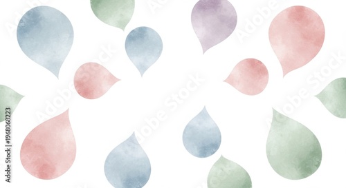 Watercolor raindrops dance on a pristine canvas soft hues blending gently