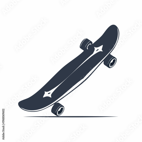 Black skateboard with white wheels.