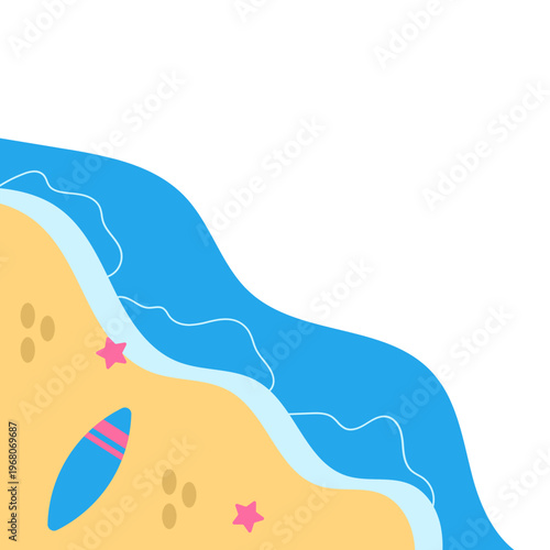 Summer Beach Surfboard Illustration