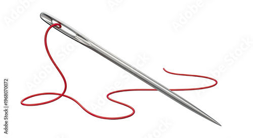Sewing Needle with Red Thread