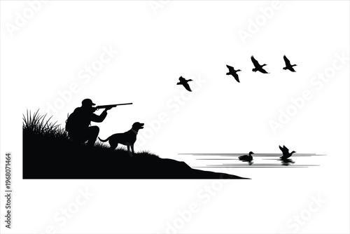 Hunting Scene Silhouette