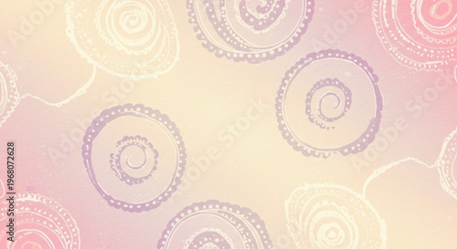 Whimsical spiral garden delicate hues blossom in watercolor dreams