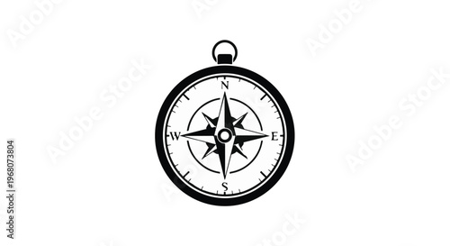 Compass illustration on a white background showing cardinal directions.