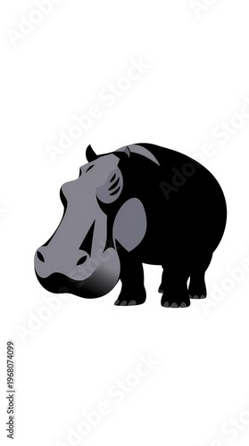 hippopotamus silhouette vector hippo outline african river animal wildlife clipart black