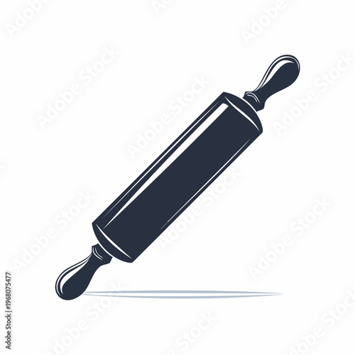 Black rolling pin kitchen tool.