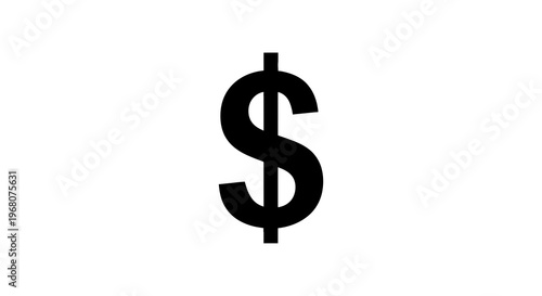 A stark, black dollar sign graphic against a plain white background