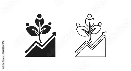Plant Growth Success Arrow Up Vector