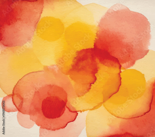 An abstract background featuring flowing watercolor washes in shades of yellow, orange, and red, creating a warm and dynamic texture.