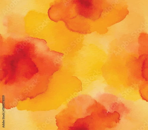 An abstract background featuring flowing watercolor washes in shades of yellow, orange, and red, creating a warm and dynamic texture.