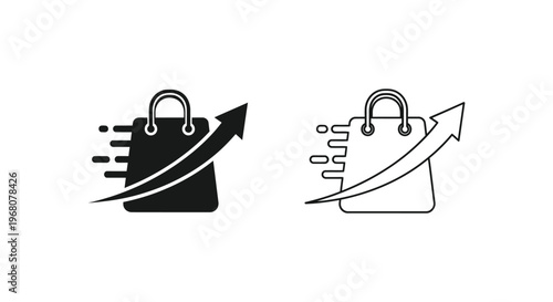 Shopping bag with arrow growth Vector