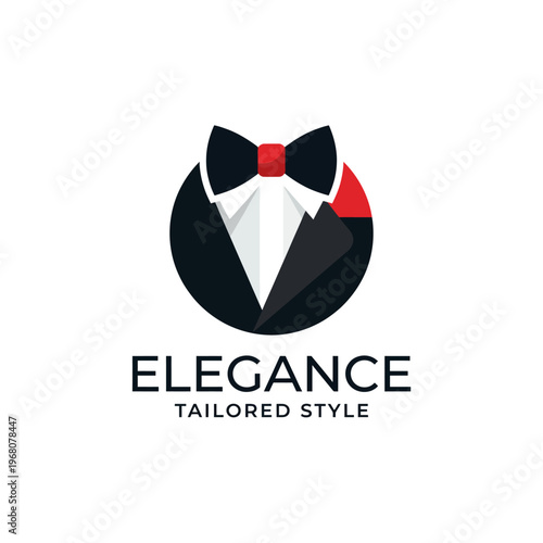 This logo design features a tuxedo bow tie, symbolizing elegance and sophistication, focusing on tailored fashion that reflects a refined sense of style and confidence.