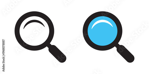 Magnifying Glass Icon Set for Search, Explore and Discovery Tools