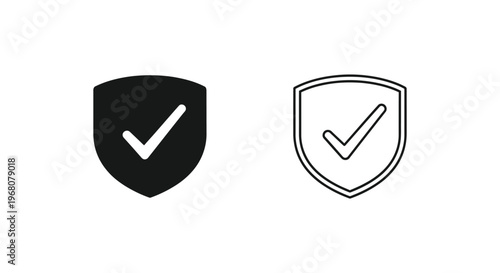 Shield Checkmarks Security Icons Vector