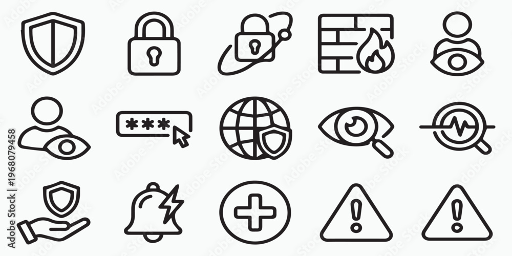 Fototapeta premium Set of security icons for website or app design