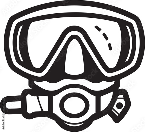 A scuba diving mask, showcasing the intricate details of underwater exploration gear, ready to plunge into the deep blue sea.
