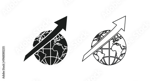 Global Growth Arrows Earth Vector