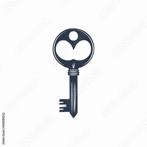 Old fashioned metal house key.