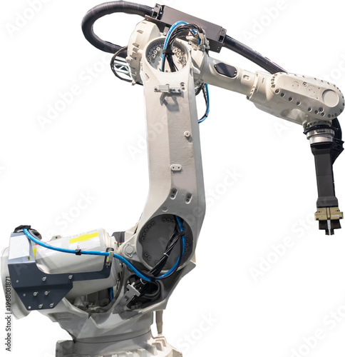 Robotic arms in large industrial production systems and robotic management systems