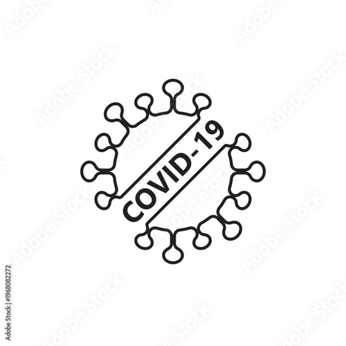 Coronavirus covid-19 prohibition sign flat vector