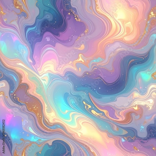 Swirling pastel hues create a dreamy, fluid abstract pattern