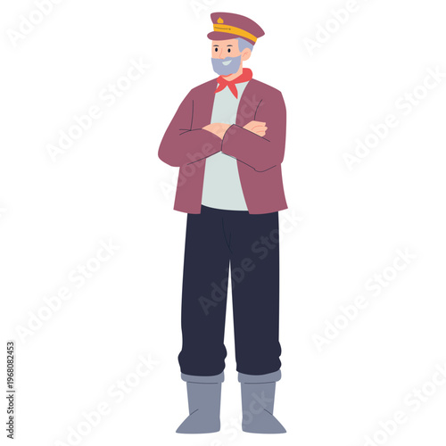 Labor Day Worker Character Flat Illustration