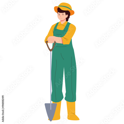 Labor Day Worker Character Flat Illustration