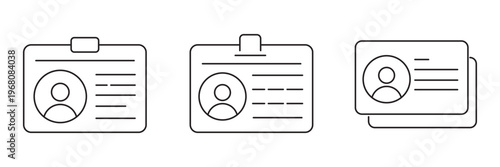 ID Card Vector Icon. ID badge icon for computer, web and mobile app icon set. Employee Id Card Badge Icon Design.