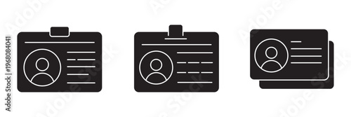 ID Card Vector Icon. ID badge icon for computer, web and mobile app icon set. Employee Id Card Badge Icon Design.