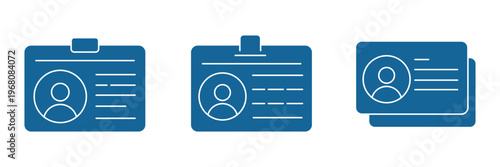 ID Card Vector Icon. ID badge icon for computer, web and mobile app icon set. Employee Id Card Badge Icon Design.