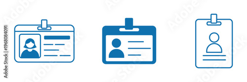 Identification Card and Identity Document vector line icons. Passport, Driver License and ID card outline icon set. Badge, Passport, Credential, Identity and more. Design for website and mobile app. 