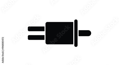 A simple black and white illustration depicting a standard two prong electrical plug high quality professional