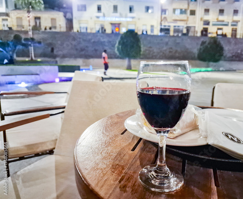 Nicosia Nights: Red Wine at a Cafe in Eleftheria Square