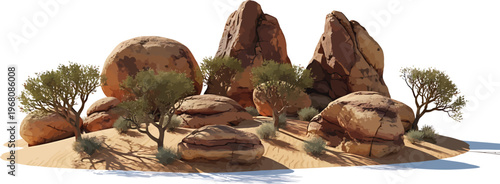 Uluru Rock Formations in Australian Outback Landscape