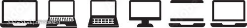 Laptop icons set. Laptop different style. collection Laptops or notebook computer. monitor and laptop icon vector