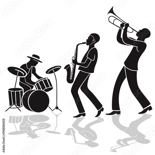 Silhouetted Jazz Band


