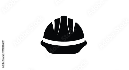 A stark black silhouette depicts a bicycle helmet emphasizing safety and athletic activity high quality professional